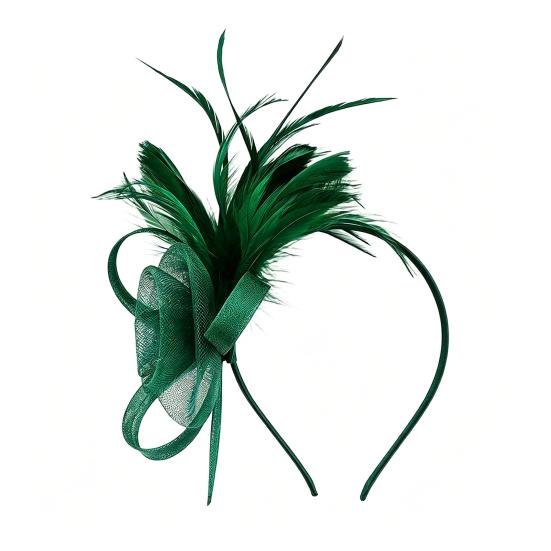 Ретро-ободок-fascinator из сетки и перьев с цветочными акцентами для женщин - Идеально подходит для чаепитий, коктейльных вечеринок или свадеб