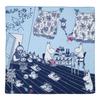Quarter Report Moomin Little 50cm W X 50cm Made In Japan (MOOMIN) Handkerchief, My's Prank, Blue, Approx. H, 100% Cotton,