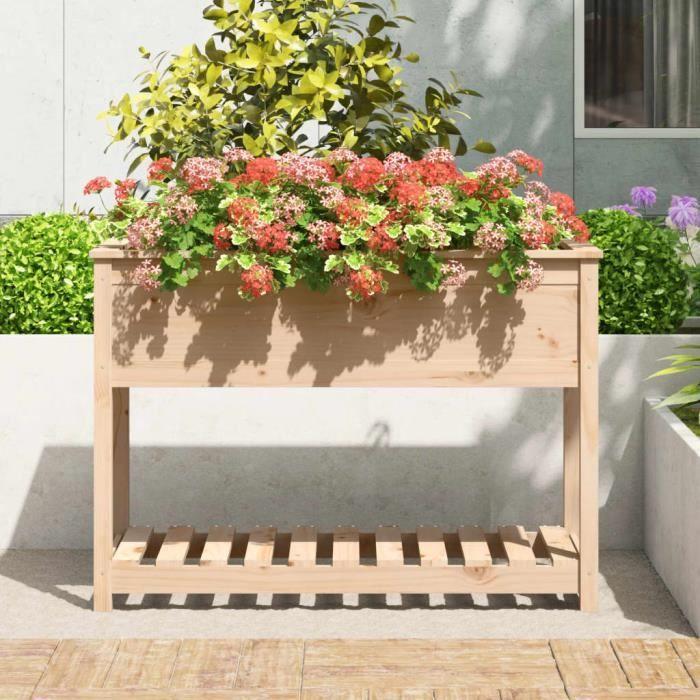 VidaXL Planter with Shelf 111.5x54x81 Cm Solid Pine Wood 823787