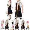 Высококачественный косплей Нацу Драгнила из Fairy Tail. Полный комплект: топ и юбка для Хэллоуина