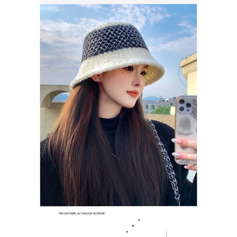 Knit Hat Winter Bucket Hat Women's Fisherman Hat