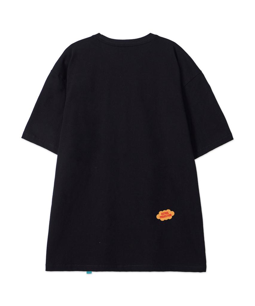 ASTRAL PROJECTION [Beyond With Astral] Cotton Loose Fit Short Sleeve T-Shirt_Black