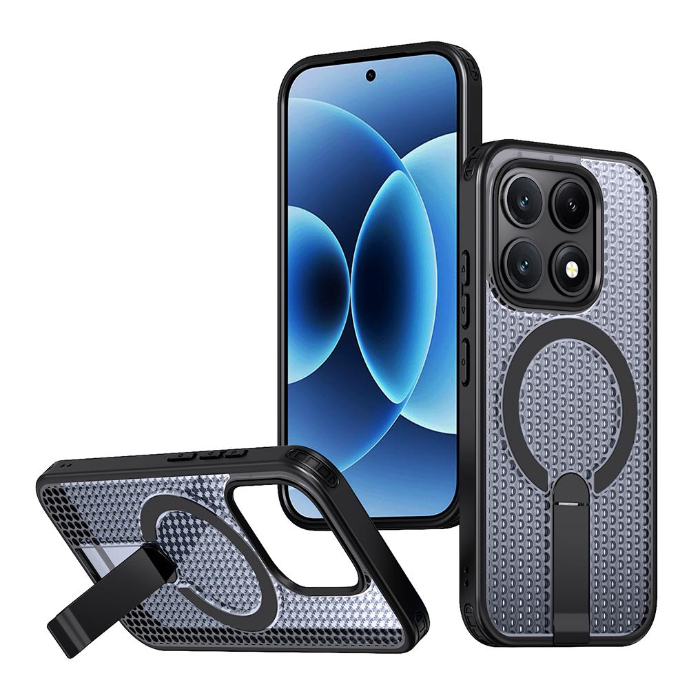 KEYSION Полый Магнитный Чехол с Охлаждением MagSafe для Xiaomi 17 Охлаждающий Скрытый Стенд Ударопрочный Чехол для Телефона для Xiaomi 17