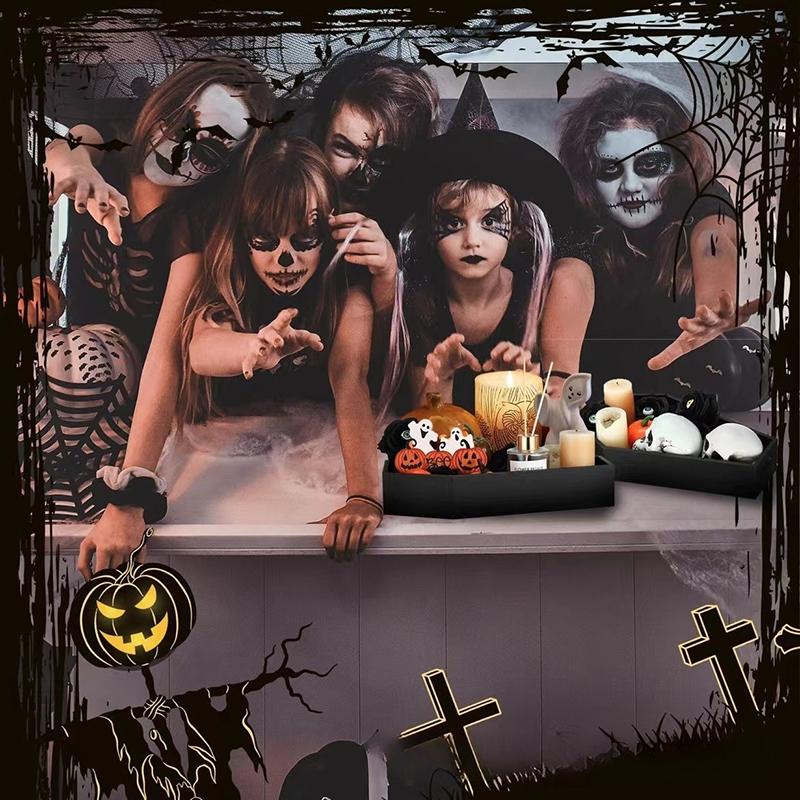 Coffin Shape Black Tray Storage Box Gothic Home Wood Tray Halloween Decoration Birthday Christmasthanksgiving Day Present Gift