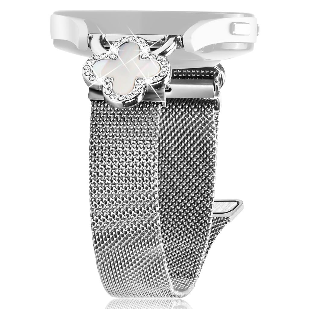 For Realme Techlife Watch S100 Milanese Band Stainless Steel Magnetic Watch Strap with Clover Connector, Size: S