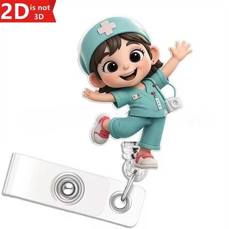 Мультяшная медицинская выдвижная пряжка, лицензия на работу для врача и медсестры, креативный ремешок, легко вытягиваемая пряжка, сертификат, фирменное наименование