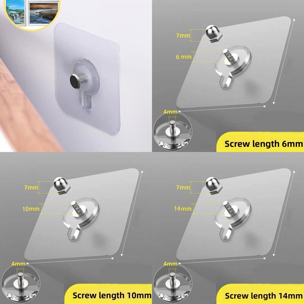 Wall Hooks Adhesive Mounting Acrylic Nodrill Strong Hold For Home Organization