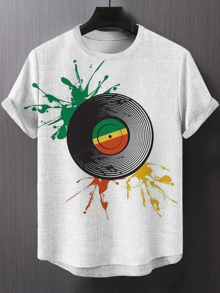 Plus Size Fashion Women T-shirt Music 3d T Shirt Black White Streetwear Casual Short Sleeve Men's Clothing Party Tees Tops