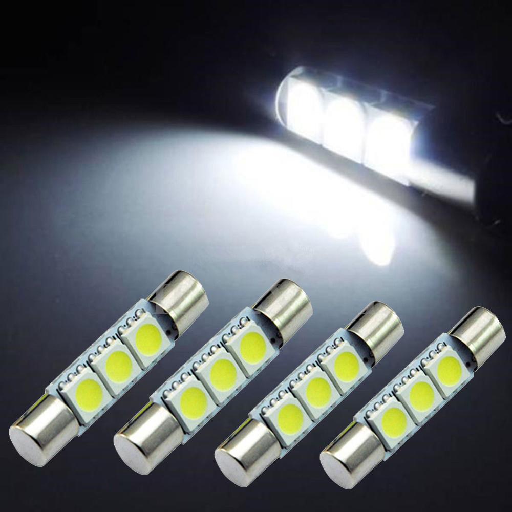 4x HID White 5050 3-SMD 31 мм 6641F предохранитель светодиодная лампа зеркальная подсветка солнцезащитный козырек автомобильные аксессуары универсальный автомобильный тюнинг прочный