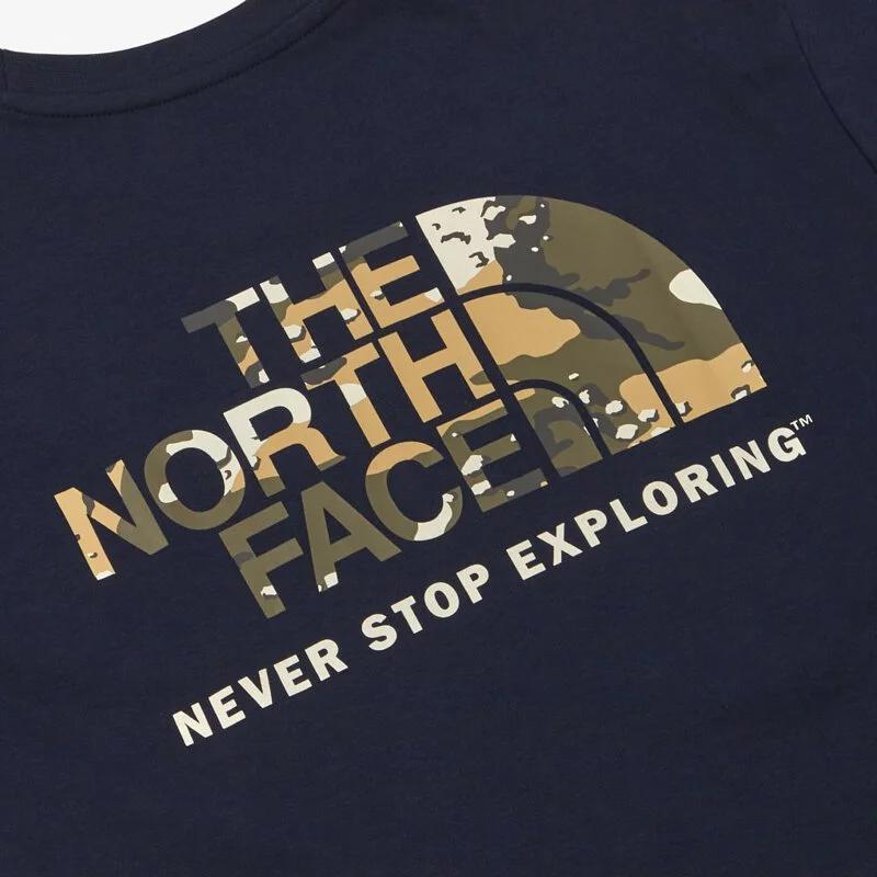THE NORTH FACE T-Shirts Men's Marine Blue Crew Neck Moderate Straight Fit NT7UN58D