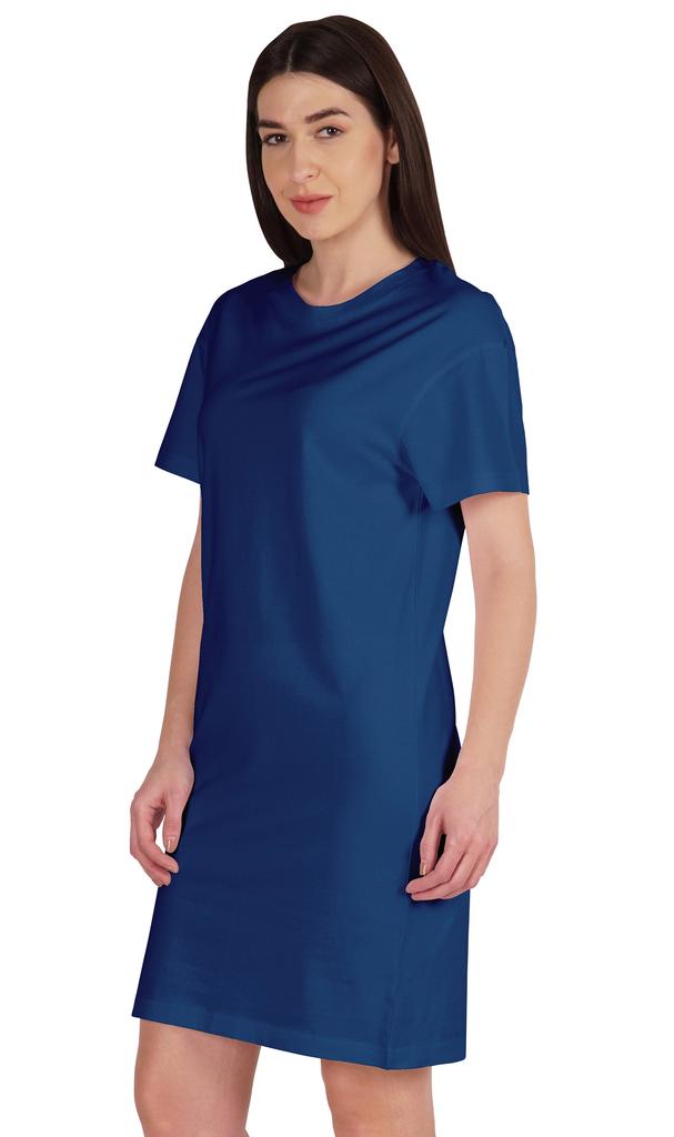 Inkmeso Женское однотонное платье-сдвиг с коротким рукавом, обычного кроя, футболка из хлопкового джерси