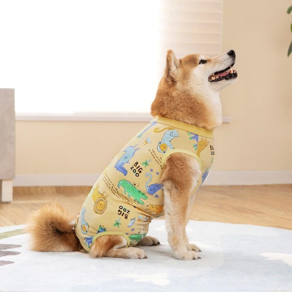 Мультяшный защитный комбинезон для собаки от вылизывания Хлопковый костюм для стерилизации собаки Боди для собаки Уход за питомцами