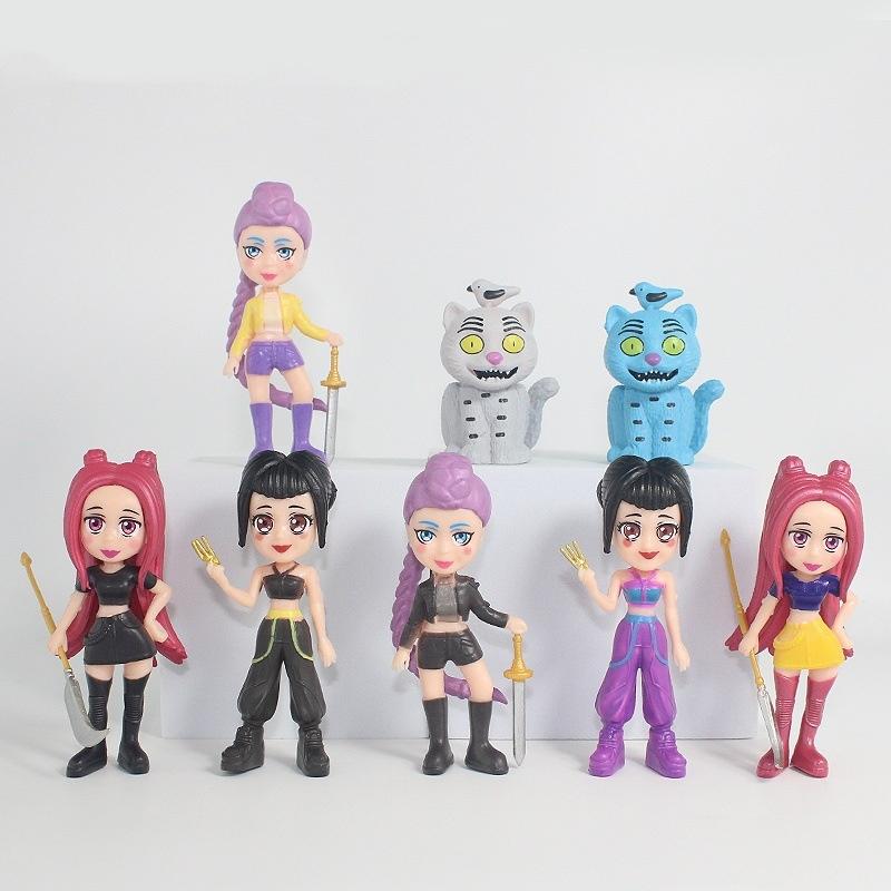НОВЫЙ 8 шт./набор Kpop Охотники на демонов Аниме Фигурка Игрушки Дерпис Тигр Руми Мира Зои Сасси Фигурка Кукла Для Поклонников Подарок