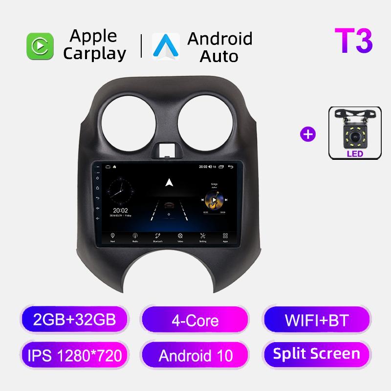 Android Carplay Auto для Nissan March K13 2010-2013 Автомобильное радио Навигация GPS Головное устройство BT Мультимедиа Видеоплеер DSP Стерео