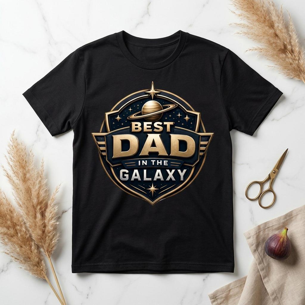 Best Dad in the galaxy Shirt | Sci-Fi Dad Gift Tee | Celestial Emblem Graphic | Father's Day Gift | Comfort Colors®