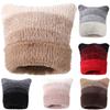 New Gradient Color Dandy Hat Cat Ear Lazy Beanie Hat Sweet Winter Hats For Women Streetwear Warm Fur Hats For Girl Gift
