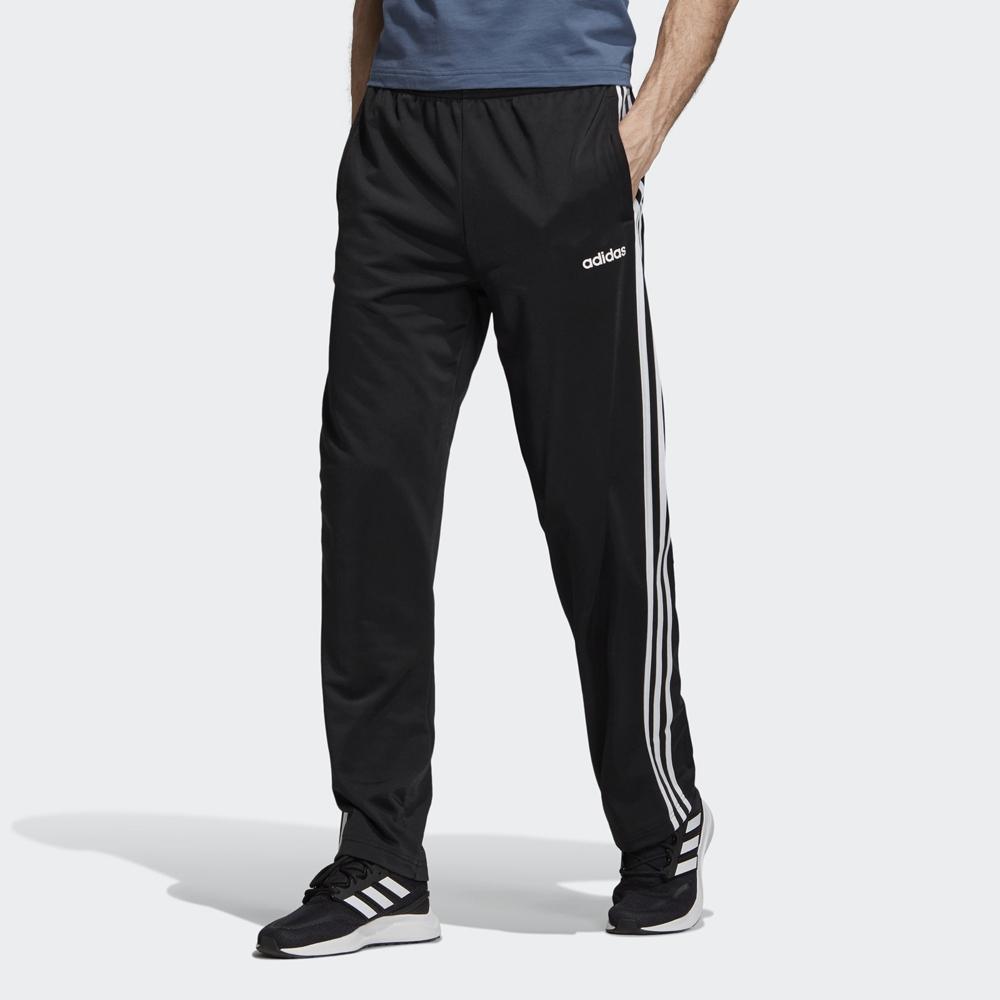 adidas Брюки из трикотажа Essentials с 3 полосками и открытым низом Черные EI9761