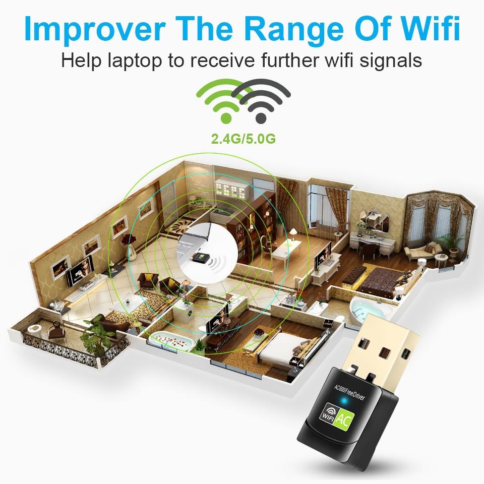 Бесплатный драйвер USB Wi-Fi адаптер 600 Мбит/с Wi-Fi адаптер 5 ГГц Антенна USB Ethernet ПК Wi-Fi адаптер Lan Wi-Fi Dongle AC Wi-Fi приемник