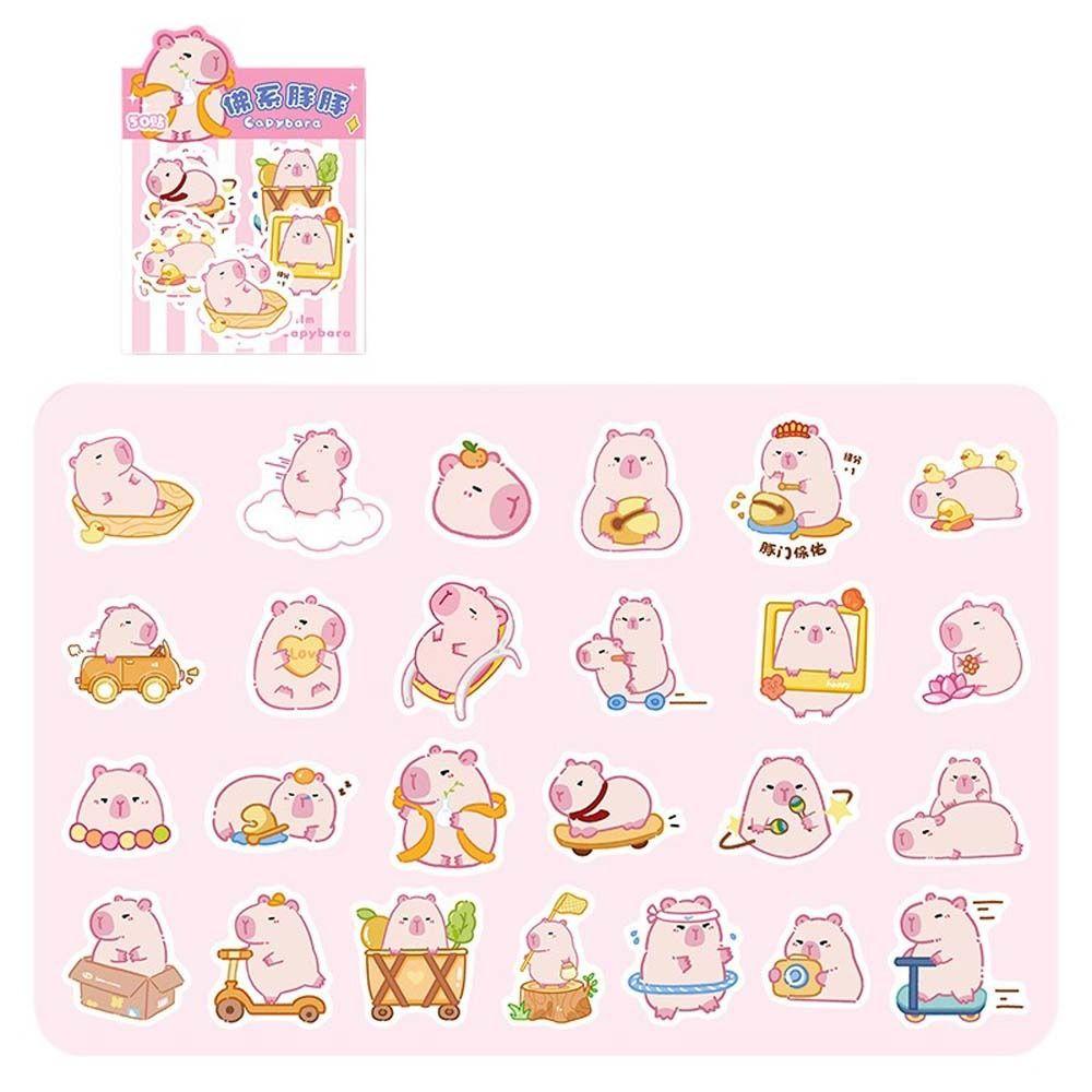 Школьные принадлежности Капибара Украшения Наклейка Мультфильм Наклейки Детские игрушки Наклейка Чемодан
