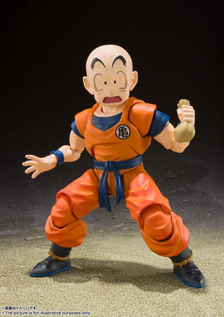 TAMASHII Dragon Ball Z Krillin Strongest Man 115mm PVC ABS Painted Movable Figure NATIONSS.H.Figuarts - Earthling's - Approx. &