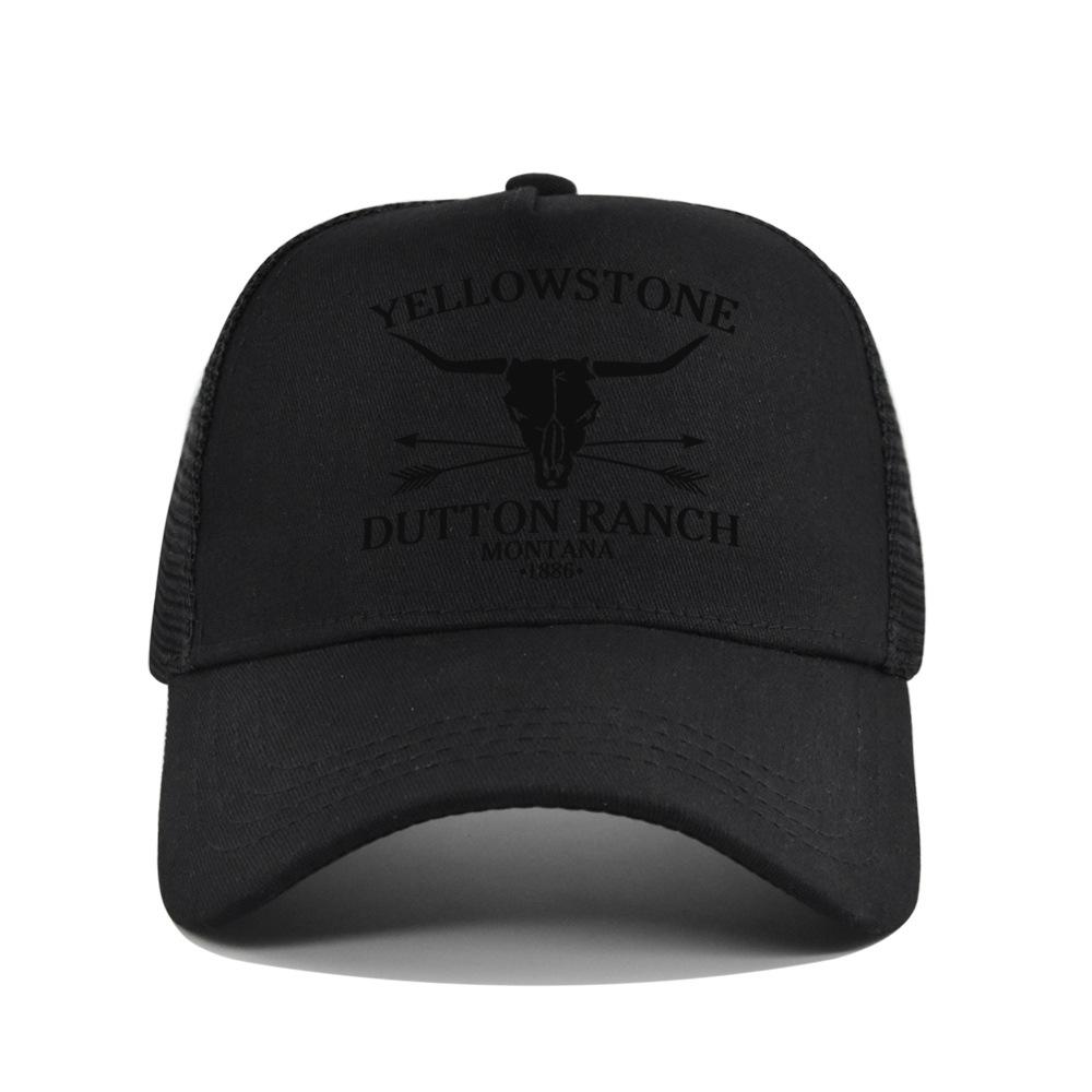 Cotton Front Mesh Back Trucker Cap, Bull Skull Print Adjustable Snapback Baseball Hat Unisex Western Style Outdoor Sports Sun Hat