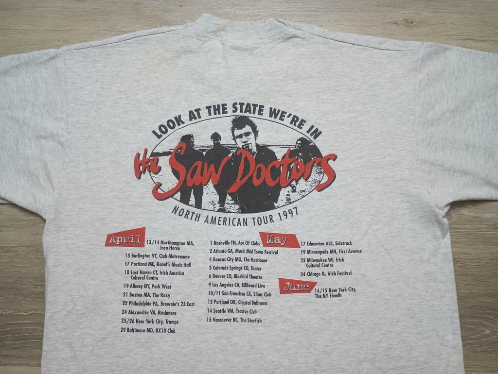 Футболка The Saw Doctors vtg Тур 1997 Ирландская рок-группа футболка размер L одинарный шов Унисекс Футболка