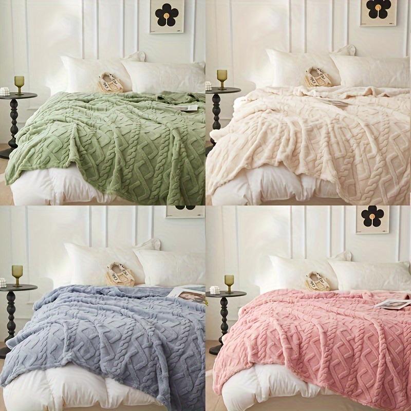 Blanket Comfortable Soft 3D Fashionable Design Plush Thick Warm Blanket, Soft Warm Plush Air Conditioning Blanket Flannel Throw Blanket