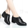 Fashion 2024 Spring Autumn New Women's Single Shoes Wedges Soft Sole Comfortable Mother's Leather High Heels Thick Deep Mouth Fashion