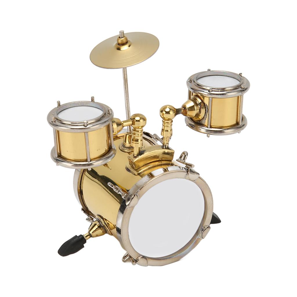 Miniature Drum Set Replica Musical Instrument Model Mini Drum Set Dollhouse Ornament Drummer Gift