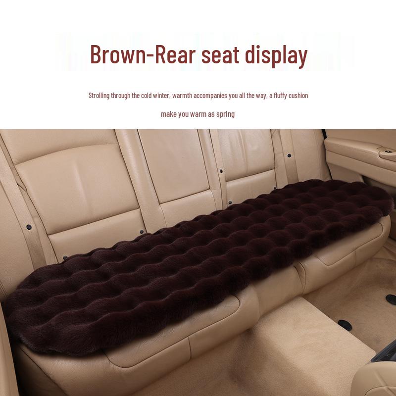 Зимний флисовый плюшевый чехол на сиденье автомобиля из кроличьего меха, комплект из 3 предметов