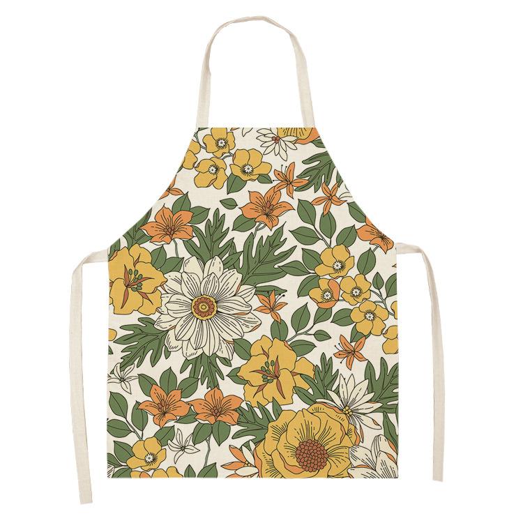 Ladies Kitchen Apron Linen Bib Home Cleaning Apron Waterproof Chef Baby Kitchen Apron