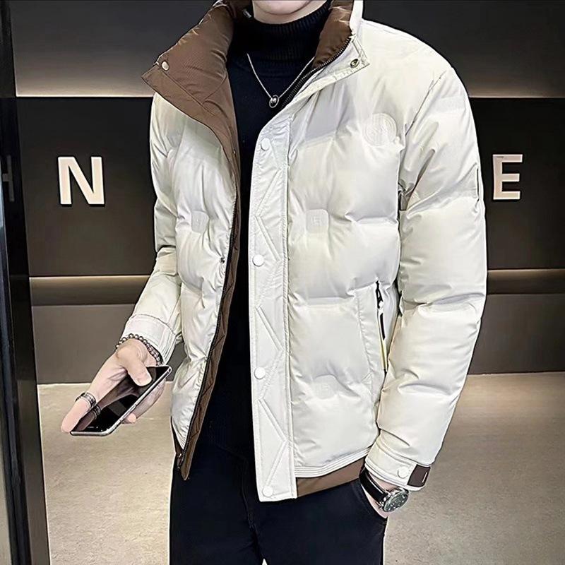 Men's Down Jacket Winter Trend High-end Warm White Duck Down Patchwork Clothes Winter Men's Coat Windproof Slim Tops