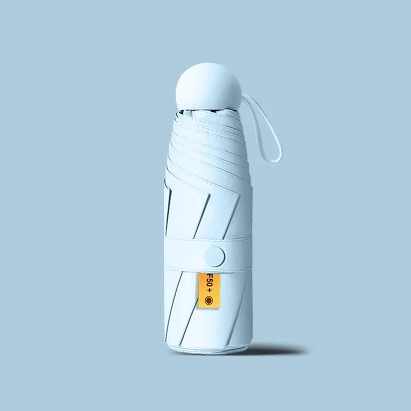 Portable Capsule Umbrella Mini Sun Umbrella Strong Waterproof Umbrella Foldable Travel Umbrella Sun and Rain Dual Use
