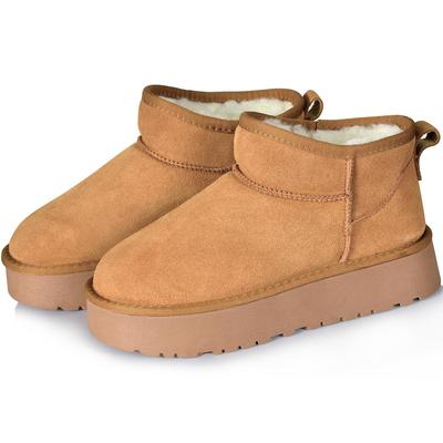 Rilobi Сапоги из овчины и короткие зимние сапоги для школы, женские на толстой подошве, мужские снегоступы, сапоги, нескользящие, морозостойкие, водонепроницаемые, теплые,