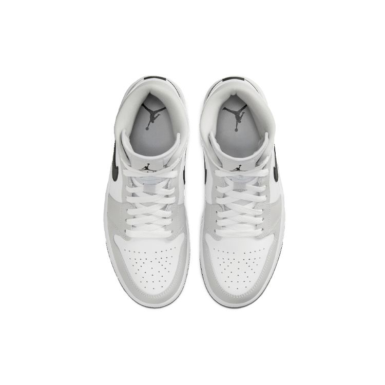 Air Jordan 1 Mid Grey Fog Женские кроссовки Белый Светло-Дымчато-Серый Черный BQ6472-015