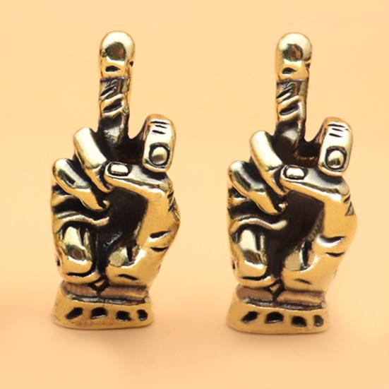 1/2/3 шт. Миниатюрная латунная фигурка среднего пальца, золотая статуэтка с жестом руки, скульптура для дома