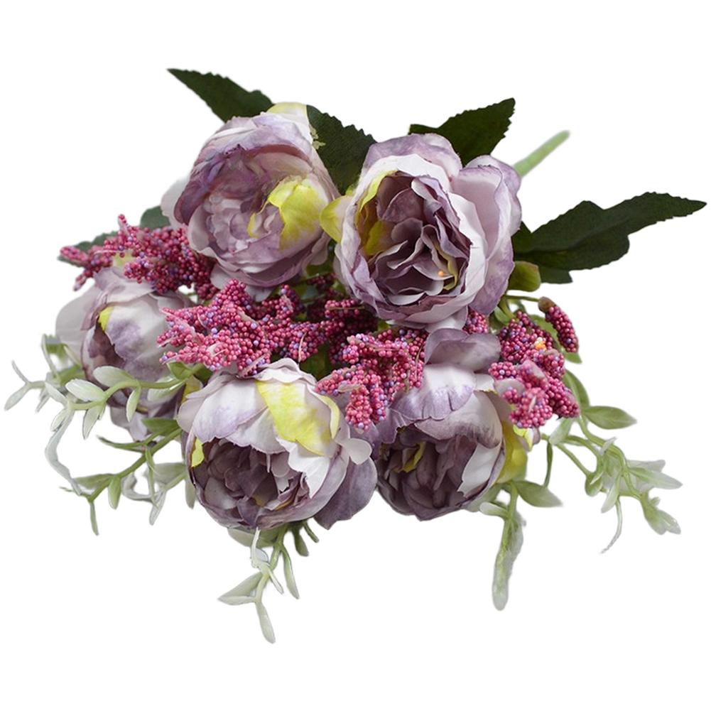 Realistic Silk Petals Peony Bouquet 5 Head Peony Bouquet