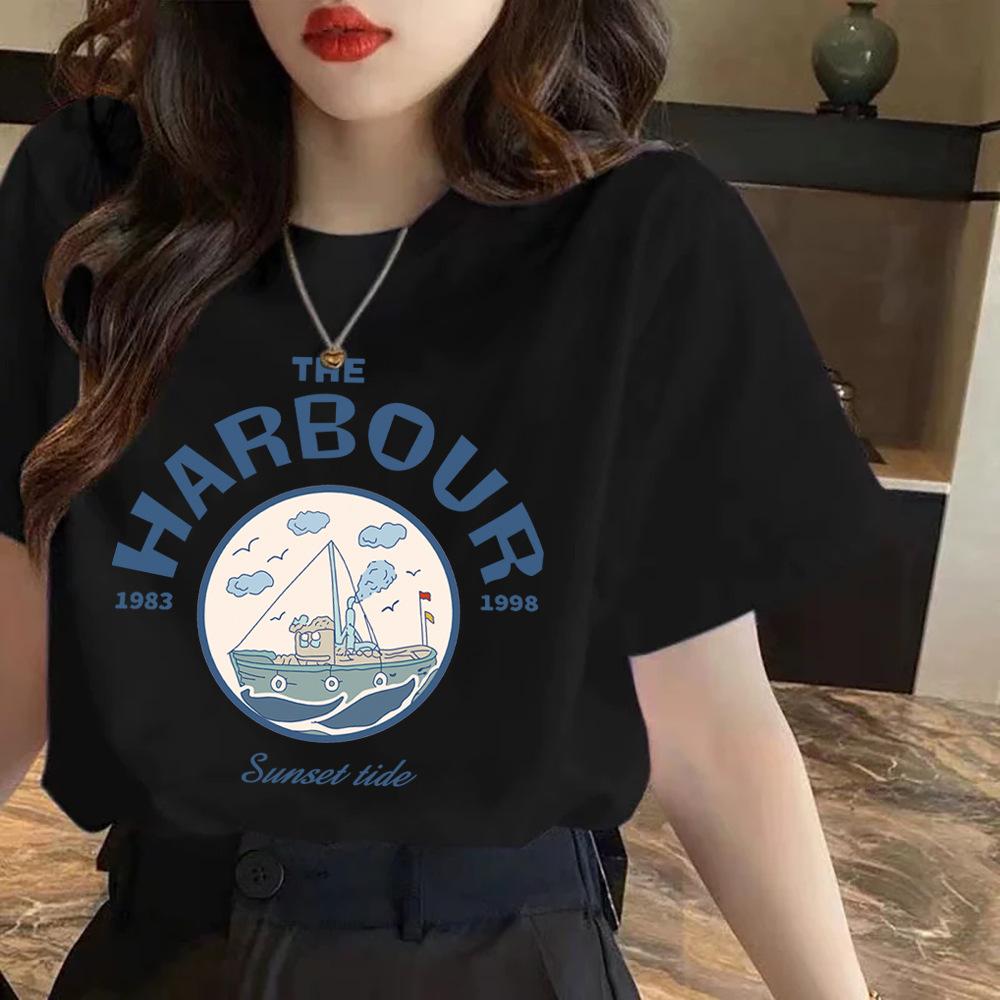 Cotton Short-sleeved T-shirt Women's New Fashionable Versatile Foreign-looking Thin Top Summer