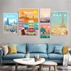 Famous City Landscape Poster Canvas Wall Print