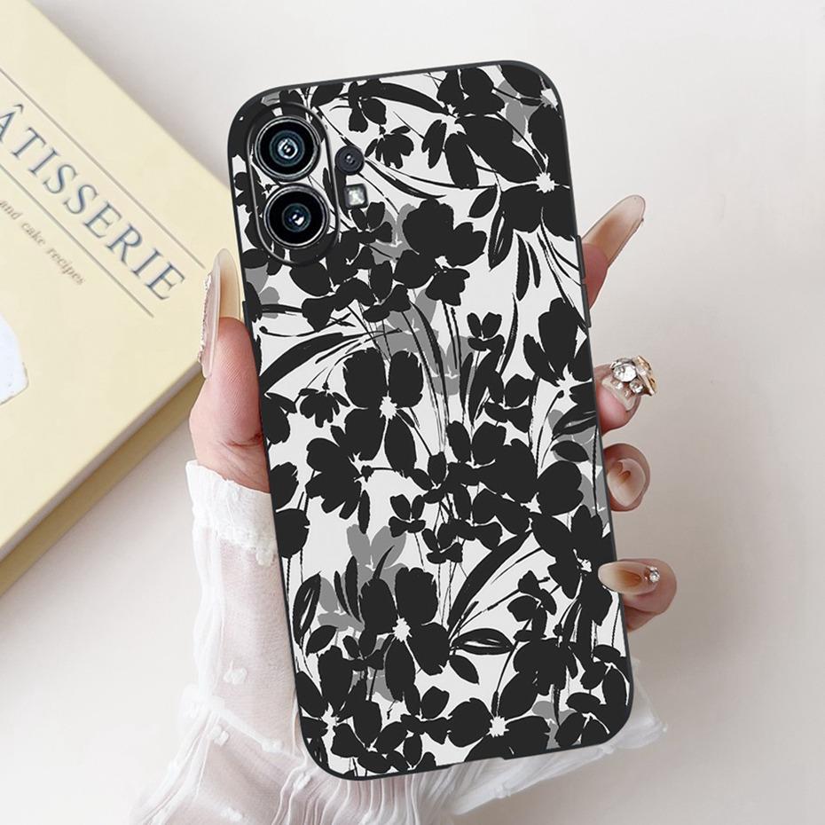 Модный Чехол-Картина Для Nothing Phone (1) Черный Мягкий Силиконовый Чехол Для Nothing Phone One Phone1 Чехлы Бамперы
