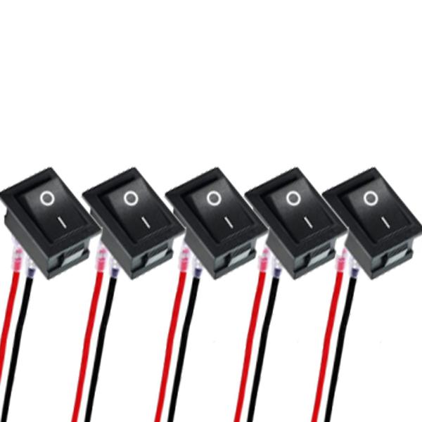 Круглый/Квадратный Тумблер ВКЛ/ВЫКЛ SPST 2-контактный с проводами DC12V-24V Электрический переключатель для Автомобилей, Лодок, Домов на Колесах