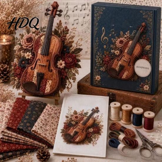 Художественное тканевое рукоделие Пэчворк Музыкальный инструмент DIY Набор Швейный набор с вырезанными заготовками для рукоделия для семей И инструменты Фортепиано Скрипка Набор
