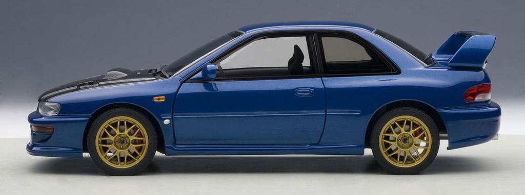 AUTOart Subaru Impreza 22B STi Version Black Bonnet Готовый продукт 1/18 Синий/Карбон