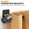 4Pcs Universal Curtain Rod Holders Strong Load-bearing Simple Installation Curtain Rod Hooks Self Adhesive Curtain Rod Brackets