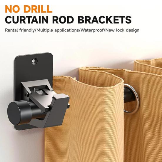 4 шт. Универсальные держатели для карниза, высокая грузоподъемность, простая установка, крючки для карниза, самоклеящиеся кронштейны для карниза