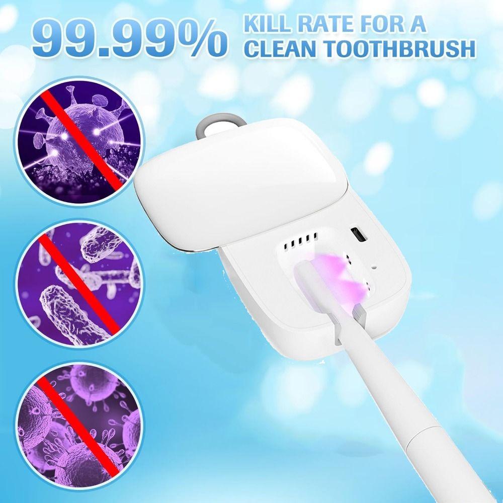 Drying UV Toothbrush Sanitizer with Hanging Rope Smart Sensor Toothbrush Storage Case Jewelry