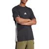 adidas Базовая полосатая удобная дышащая приятная к телу мягкая футболка с коротким рукавом мужские топы черная JD1906