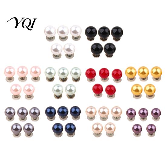 Removable Clothing Buttons 5Pcs Fake Pearl for Clothing, Decorative Brooch Pins, No Instant Fabric Fixer Sew Safety Pins Shirt Neckline Embellishment,