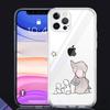Прозрачный чехол для Apple iPhone 13 Mini 12 11 Pro Max XR SE 2020 7 8 Plus X XS 6 6S, мягкий чехол для телефона с мультяшным слоном и кроликом