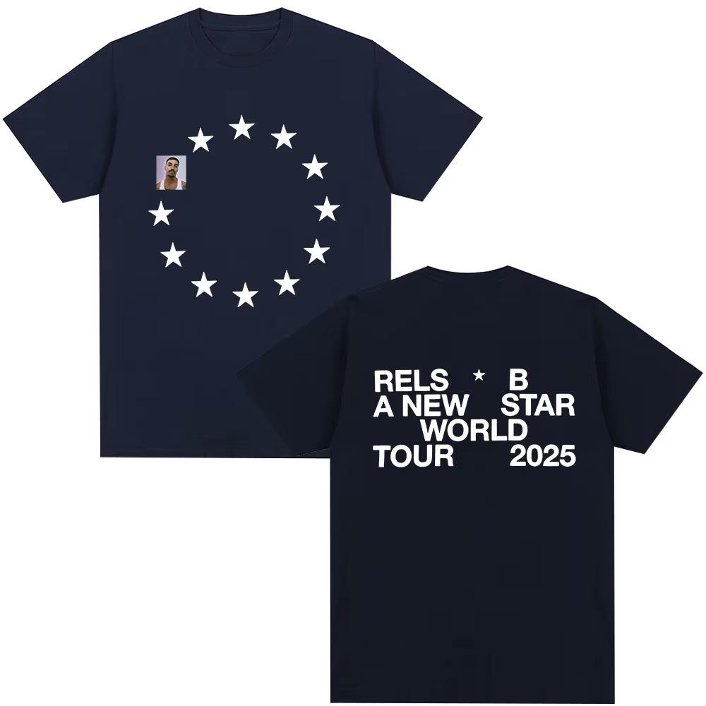 Summer Hot Sale Rels B A New Star World Tour 2026 Merch T-shirt Men Women Vintage Fashion Hip Hop Punk T-shirt